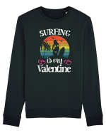 Surfing Is My Valentine Bluză mânecă lungă Unisex Rise