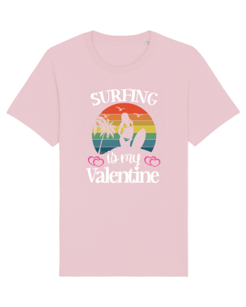 Surfing Is My Valentine Cotton Pink