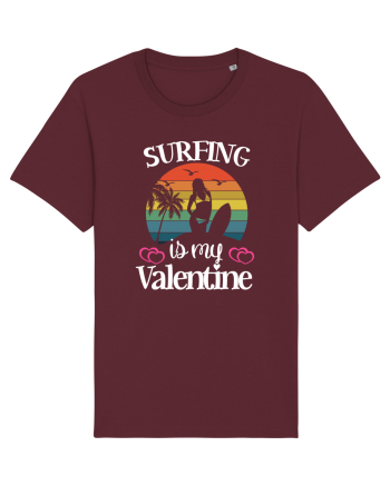 Surfing Is My Valentine Burgundy