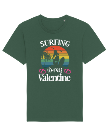 Surfing Is My Valentine Bottle Green