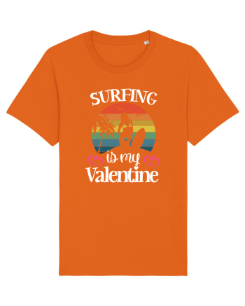 Surfing Is My Valentine Bright Orange