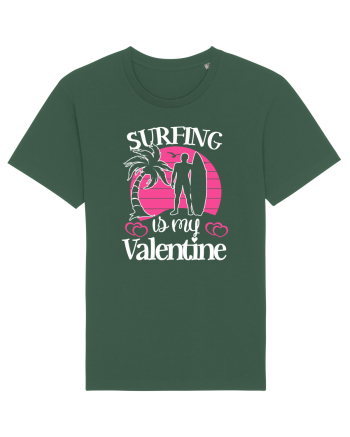 Surfing Is My Valentine Bottle Green