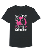 Surfing Is My Valentine Tricou mânecă scurtă guler larg Bărbat Skater