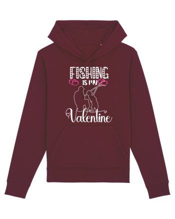 Fishing Is My Valentine Burgundy