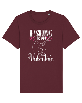 Fishing Is My Valentine Burgundy