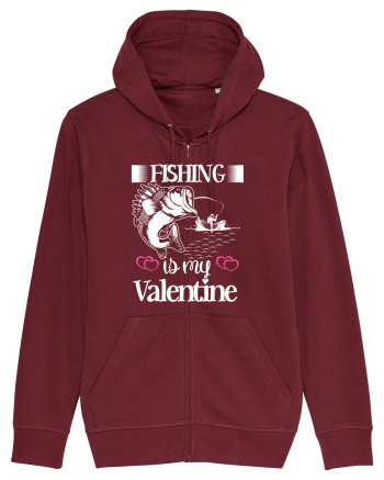 Fishing Is My Valentine Burgundy
