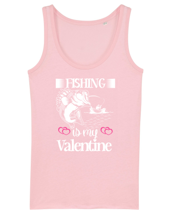 Fishing Is My Valentine Cotton Pink