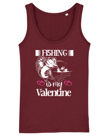 Fishing Is My Valentine Burgundy