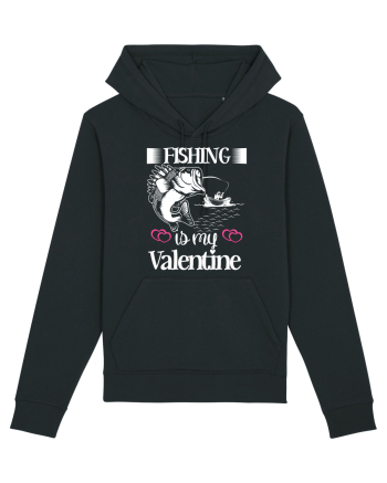 Fishing Is My Valentine Black