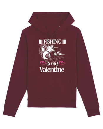 Fishing Is My Valentine Burgundy