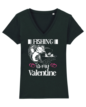 Fishing Is My Valentine Black