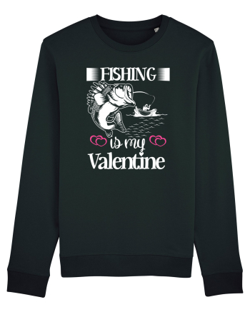 Fishing Is My Valentine Black