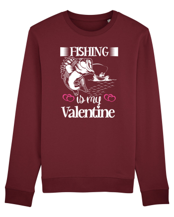 Fishing Is My Valentine Burgundy