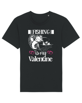 Fishing Is My Valentine Black