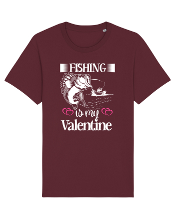 Fishing Is My Valentine Burgundy
