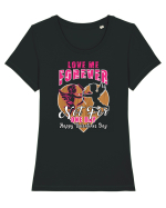 Love Me Forever Not For One Day / pentru cupluri Tricou mânecă scurtă guler larg fitted Damă Expresser