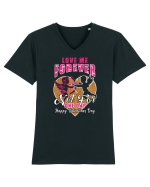 Love Me Forever Not For One Day / pentru cupluri Tricou mânecă scurtă guler V Bărbat Presenter