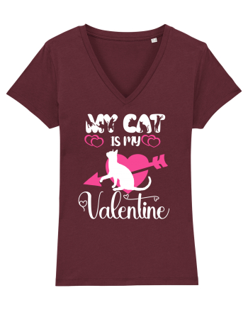 My Cat Is My Valentine Burgundy