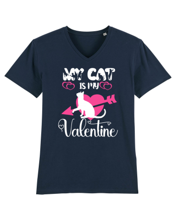 My Cat Is My Valentine French Navy