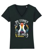 My Family Is My Valentine Tricou mânecă scurtă guler V Damă Evoker