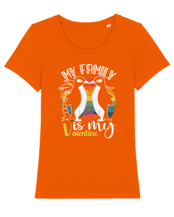 My Family Is My Valentine Bright Orange