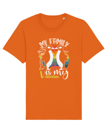 My Family Is My Valentine Bright Orange