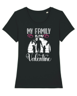 My Family Is My Valentine Tricou mânecă scurtă guler larg fitted Damă Expresser