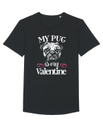 My Pug Is My Valentine Tricou mânecă scurtă guler larg Bărbat Skater