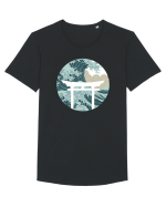 Japanese art Tricou mânecă scurtă guler larg Bărbat Skater