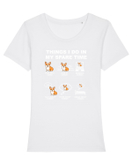 CORGI Tricou mânecă scurtă guler larg fitted Damă Expresser