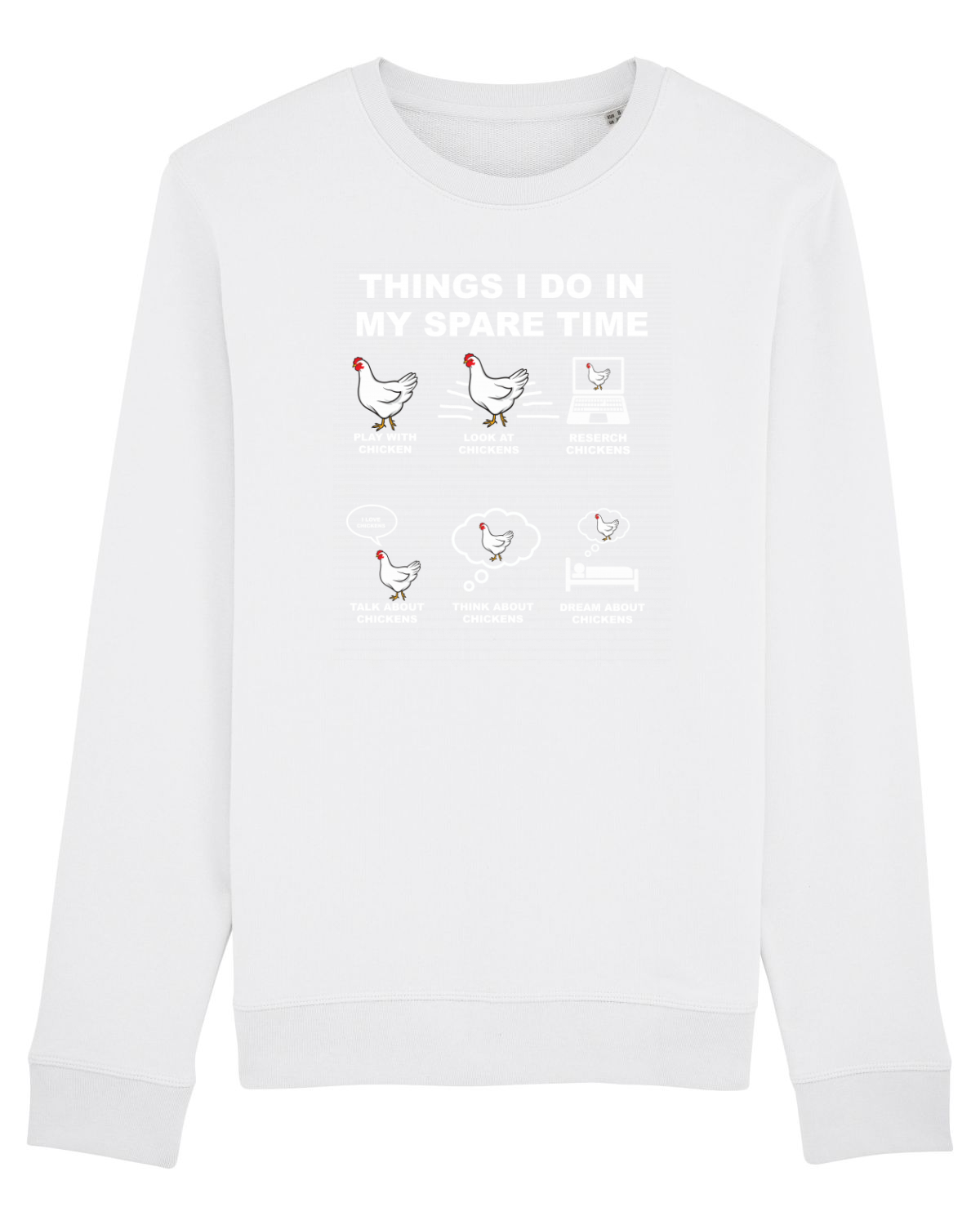 Bluză mânecă lungă Unisex Rise White