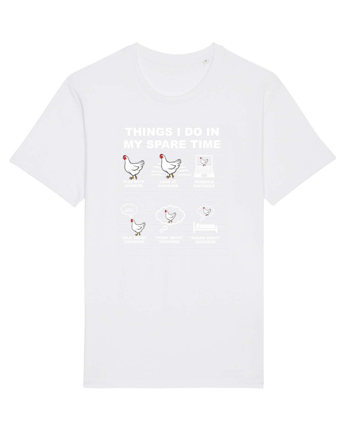 Tricou mânecă scurtă Unisex Rocker White