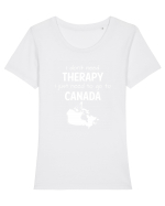 CANADA Tricou mânecă scurtă guler larg fitted Damă Expresser