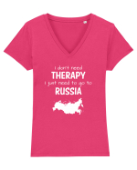 RUSSIA Tricou mânecă scurtă guler V Damă Evoker