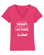 LAS VEGAS Tricou mânecă scurtă guler V Damă Evoker