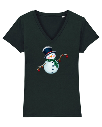 The Cute Snowman Black