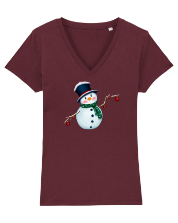 The Cute Snowman Burgundy