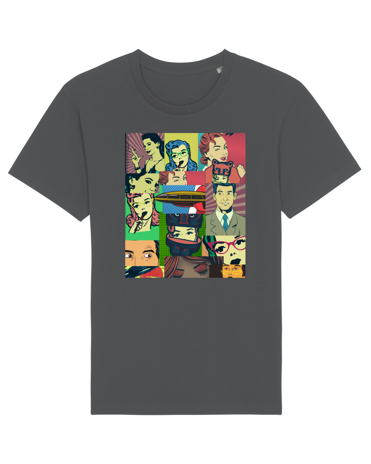 Tricou mânecă scurtă Unisex Rocker Anthracite