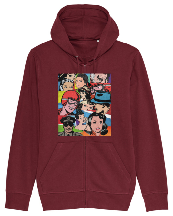 Pop Art  Comic Book Burgundy
