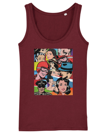 Pop Art  Comic Book Burgundy