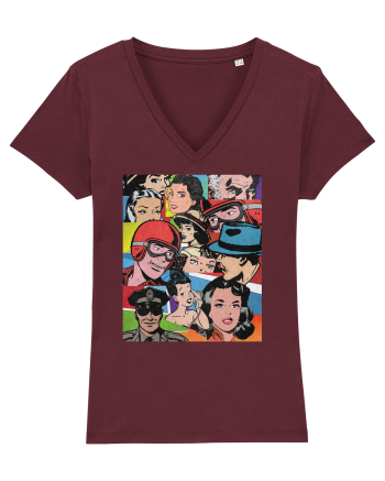 Pop Art  Comic Book Burgundy