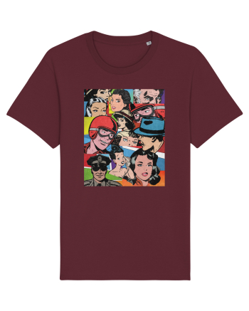 Pop Art  Comic Book Burgundy
