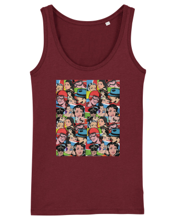 Pop Art  Comic Book Burgundy