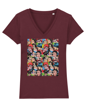 Pop Art  Comic Book Burgundy