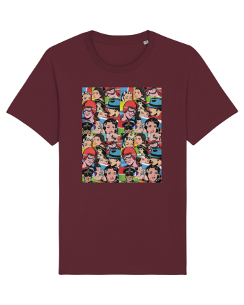 Pop Art  Comic Book Burgundy