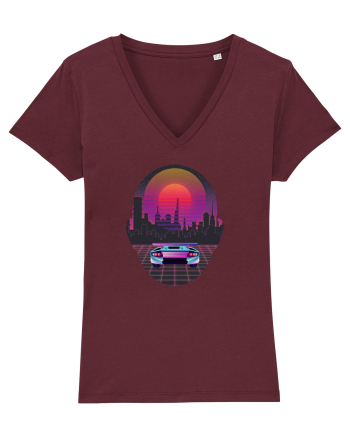 Retro Vapor Wave Man Burgundy