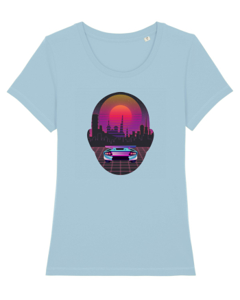 Retro Vapor Wave Man Sky Blue