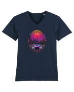 Retro Vapor Wave Man Tricou mânecă scurtă guler V Bărbat Presenter