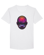 Retro Vapor Wave Man Tricou mânecă scurtă guler larg Bărbat Skater