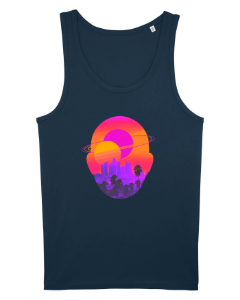 Retro Vapor Wave Man Navy